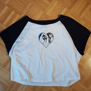 Screem Black and White Cropped T Shirt